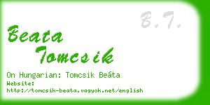 beata tomcsik business card
